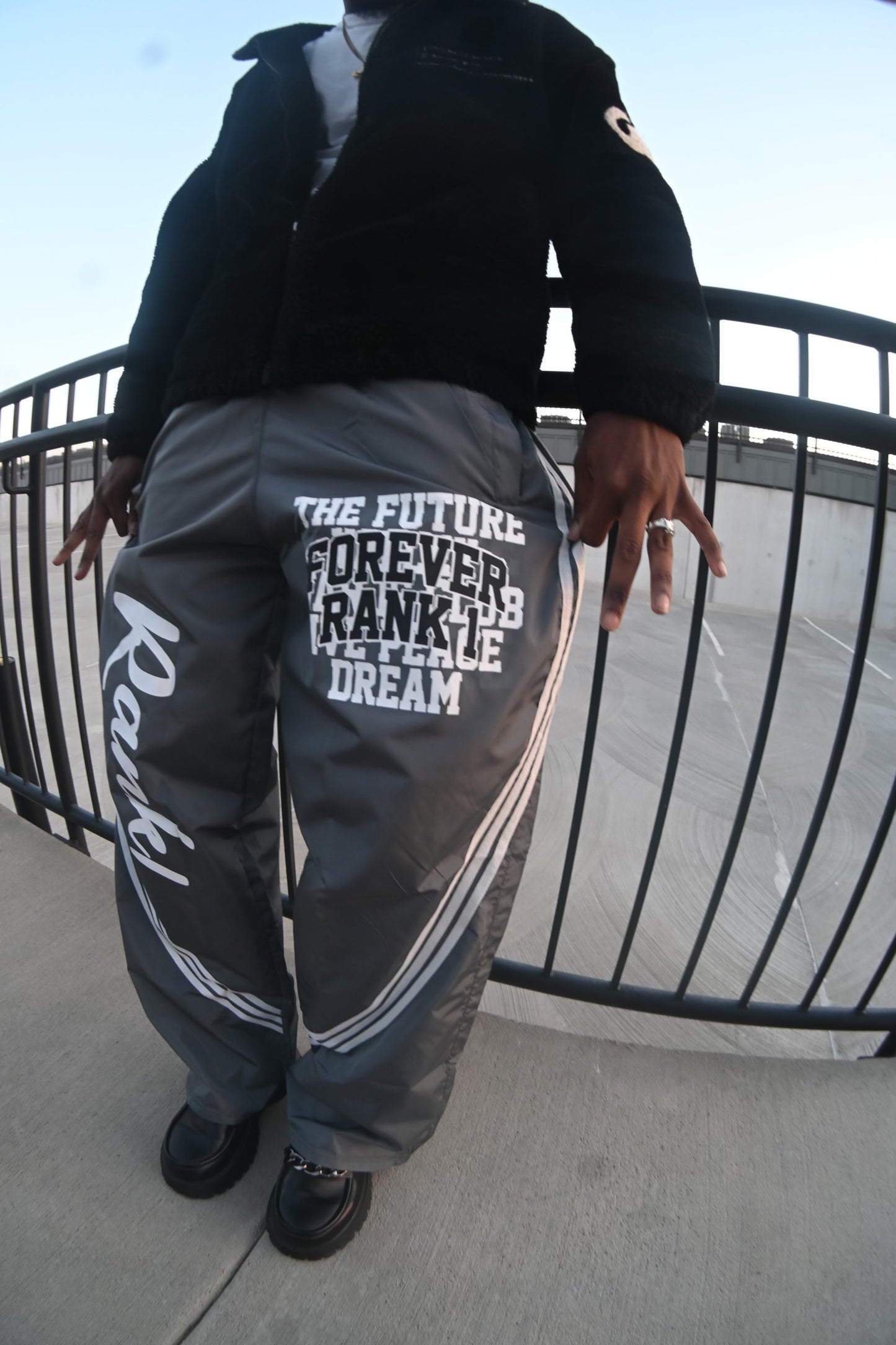 RANK1 NYLON PANTS (GREY)